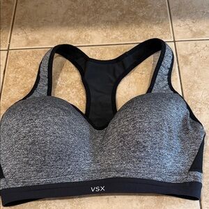 Victoria's Secret VSX Gray Heather Racerback Sports Bra